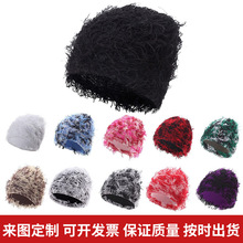 跨境热销短款毛线帽针织帽子秋冬保暖针织毛线帽嘻哈街头圆顶帽批
