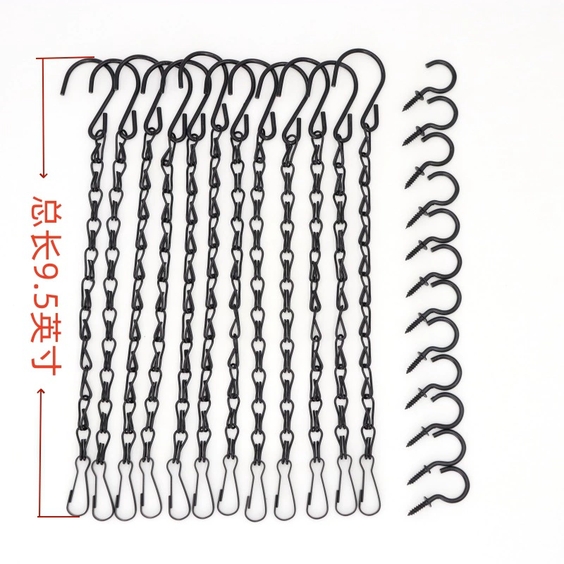 Цепь двойная восьмикратная, гальванизированная черная, для подвешивания, для клеток для птиц, для вывесок, для табличек, для освещения