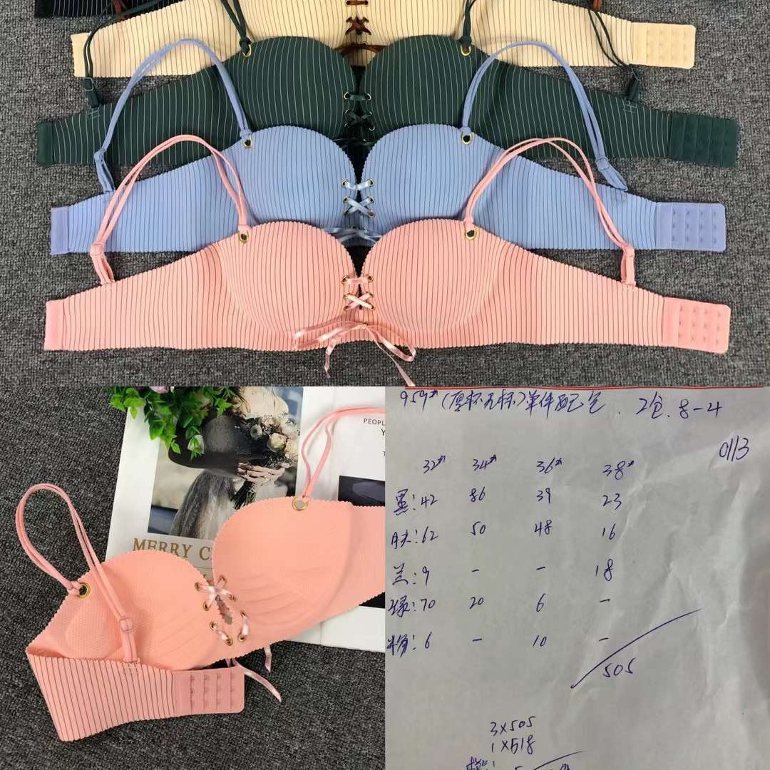 Vietnam Malasia nuevo brillante pecho pequeño push up ajustable medio grueso taza de algodón suave sujetador