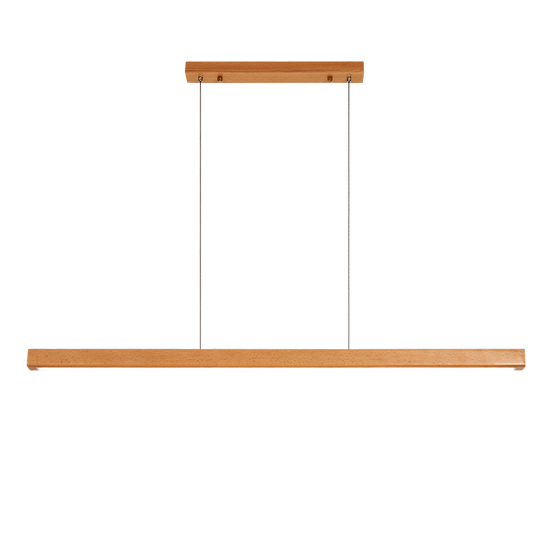 Lámpara del restaurante de madera tronco simple nuez nueva lámpara de sala de té china barra larga lámpara de mesa de comedor L335