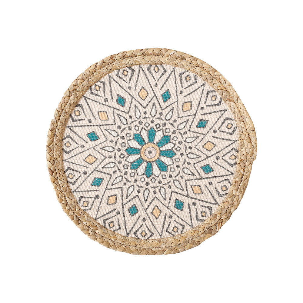 Europeo y americano popular color ronda restaurante estera de aislamiento al aire libre Luz de lujo occidental placemat nuevo escritorio jarrón redondo placemat