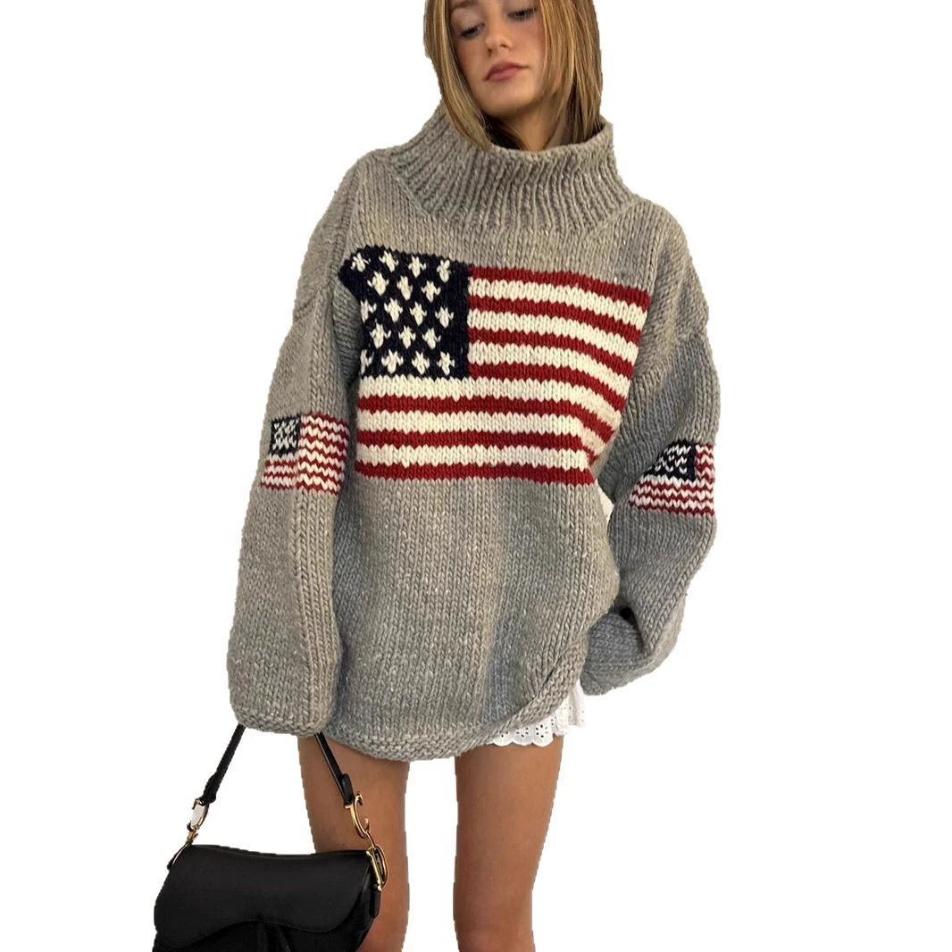 (Cross-border trading), knitted keep warm retro sweater, oversize