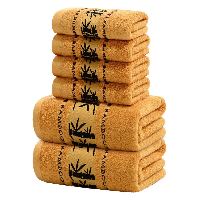Bamboo Fiber Towel Pure Cotton Wholesale Cotton Face Wash Household Adult Thickeneded Water-Absorbent Soft Factory Foreign Trade Cross-Border Face