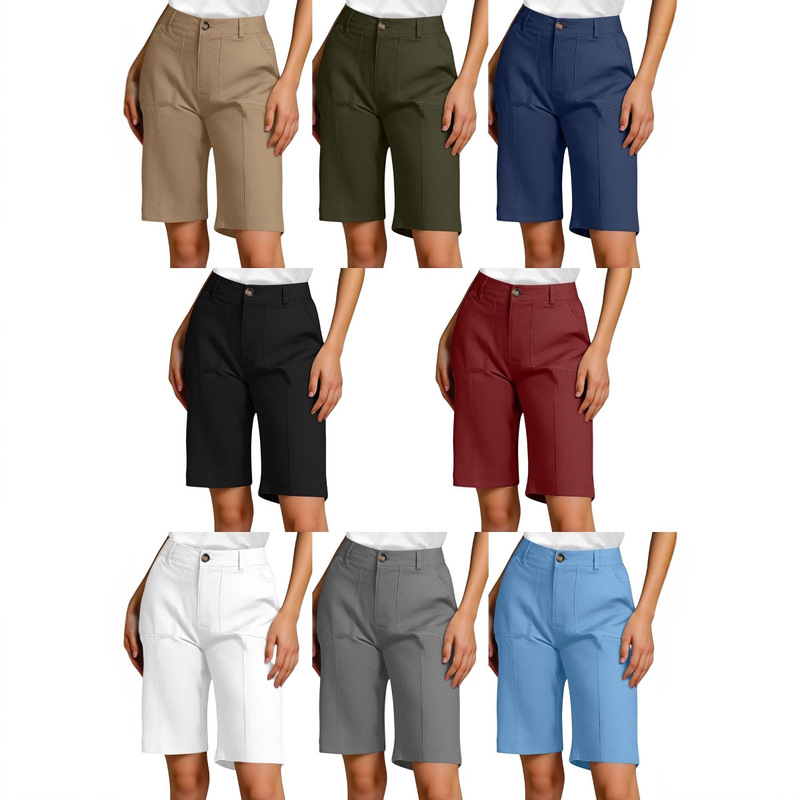 2025 Cross-Border Amazon Aliexpress European and American Style Five-Point Suit Shorts Sports Summer Shorts for Women