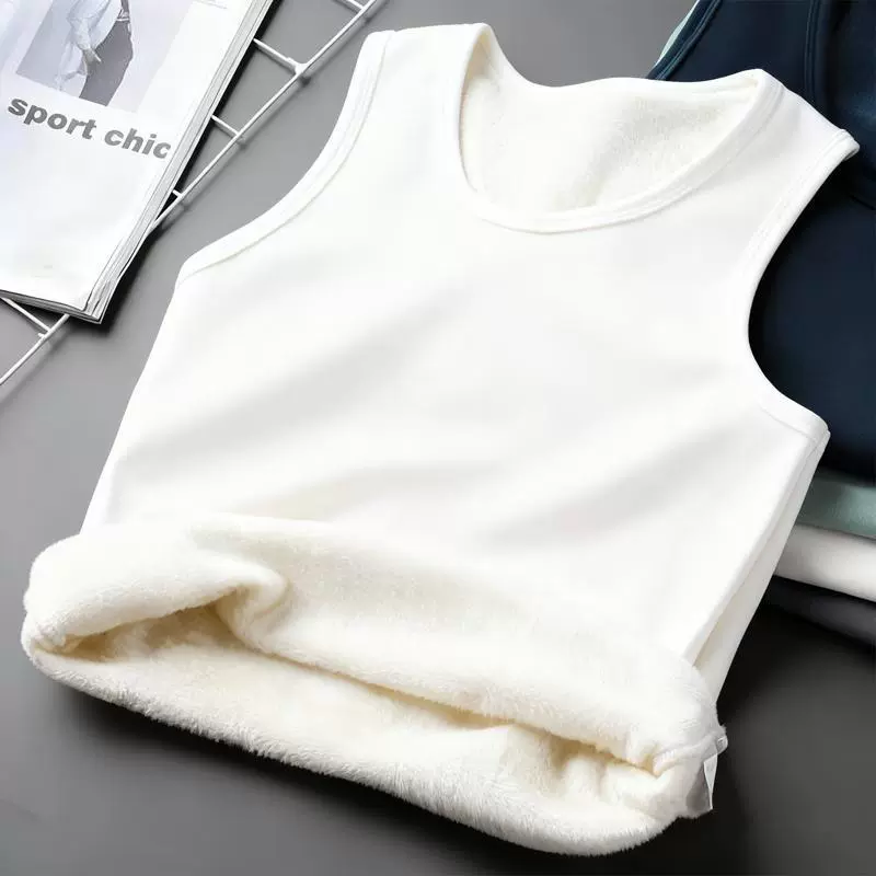 银狐绒保暖背心男秋冬季加绒加厚打底内搭坎肩休闲马甲自发热