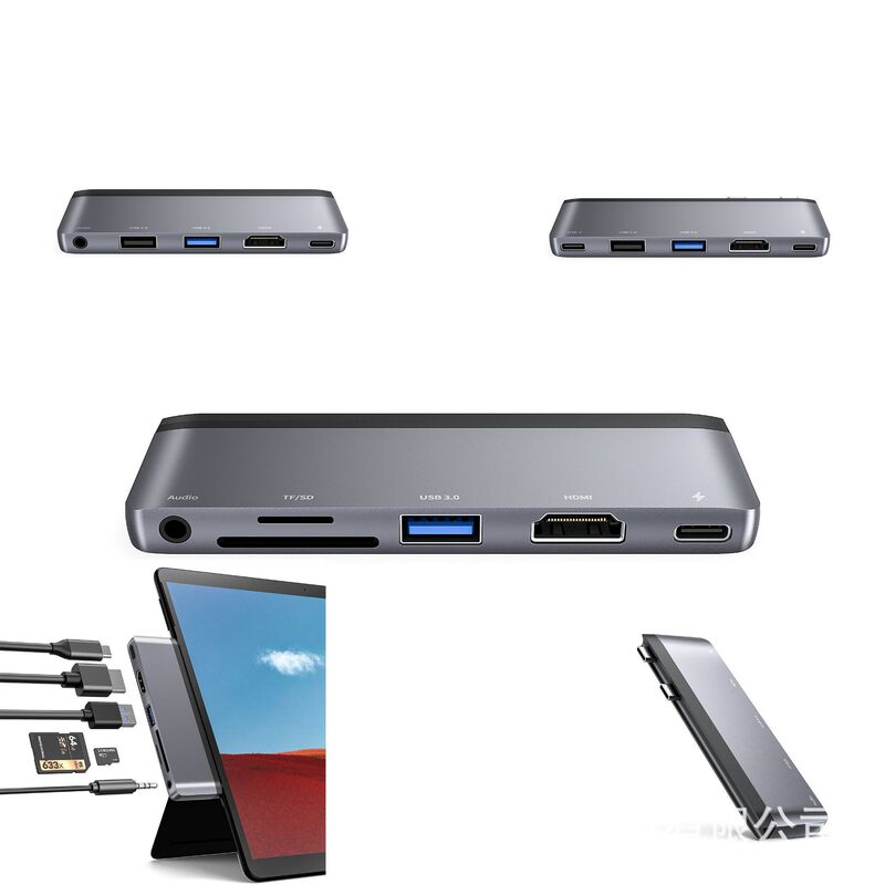 New Surface Pro9/8/X Docking Station HDMI Pd USB Card Reader 3.5 Audio Patent New Surface Pro9/8/X Docking Station HDMI Pd USB Card Reader 3.5 Audio Patent