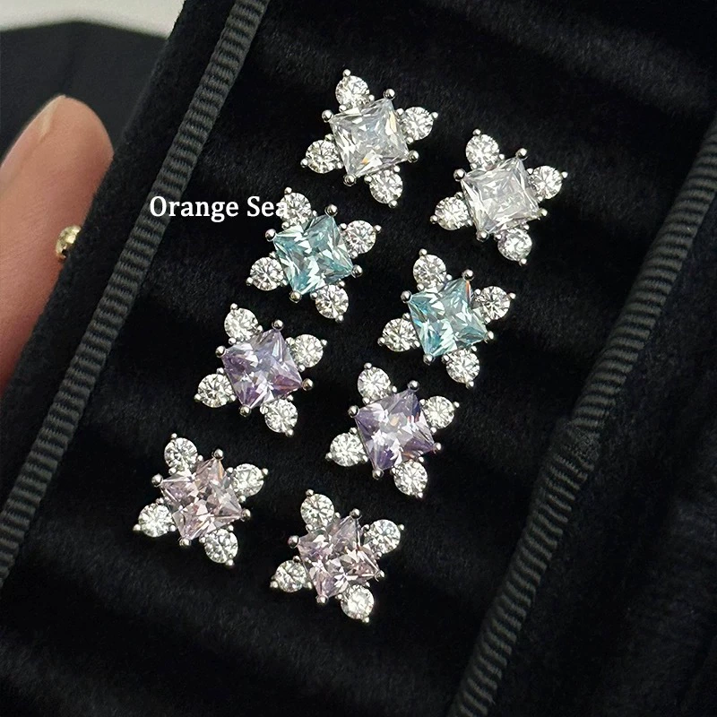 Nail sequins stainless steel, atmospheric earrings, four-leaf clover