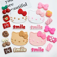 Большое печенье Hello Kitty KT, мягкий клей, аксессуары из ПВХ, тапочки с отверстиями «сделай сам», пряжка, чехол для мобильного телефона, заколка, повязка на голову, украшение
