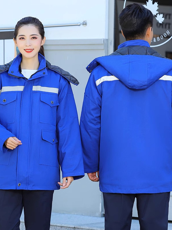 invierno de algodón grueso ropa de trabajo de algodón antiestático chaqueta de algodón de mediano largo soldador eléctrico ropa de algodón de protección laboral