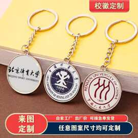 logo定制钥匙扣双面圆形金属滴胶二维码图片公司学校宣传纪念礼品