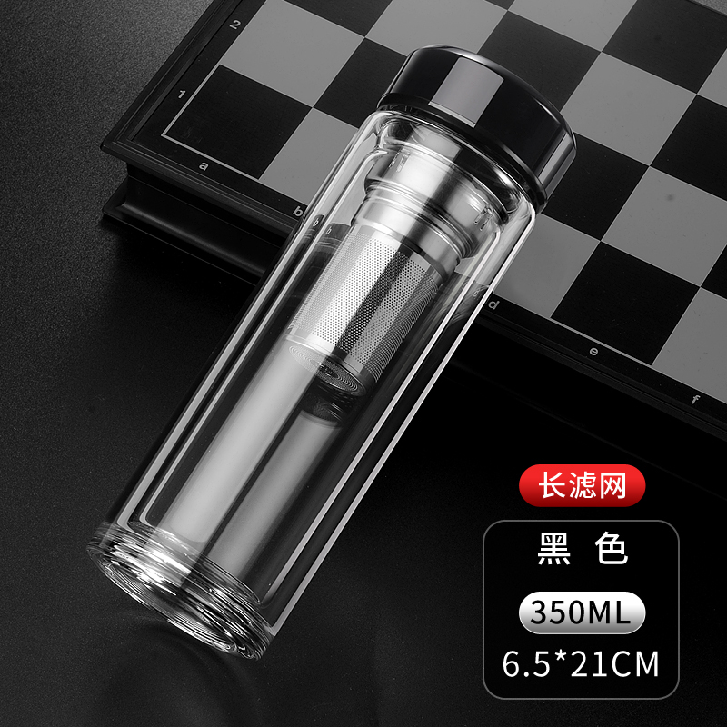 玻璃杯水杯双层男2025新款高硼硅杯子茶水分离杯大容量便携泡茶杯|undefined