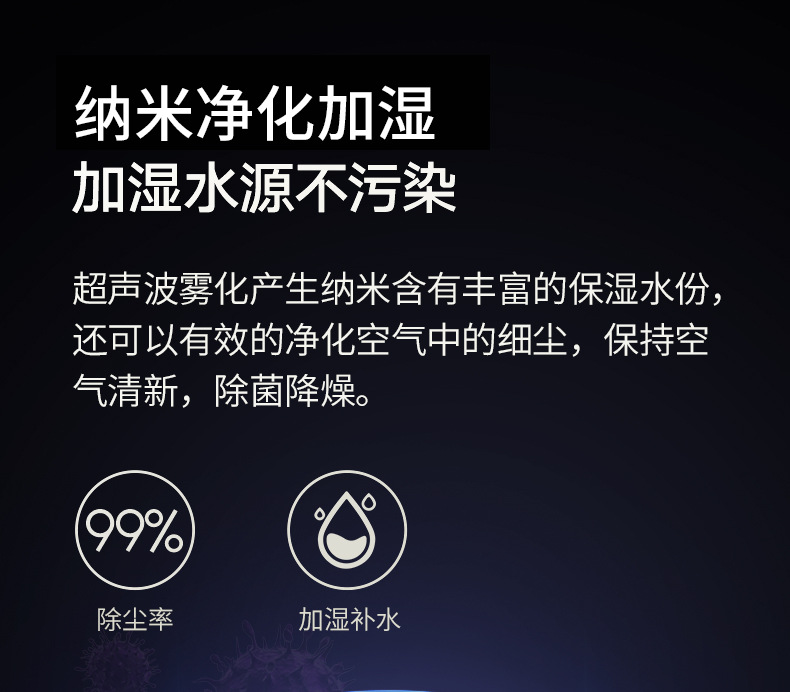 新款2升双喷加湿器usb喷雾静音家用迷你香薰空气净化器定礼制品详情8