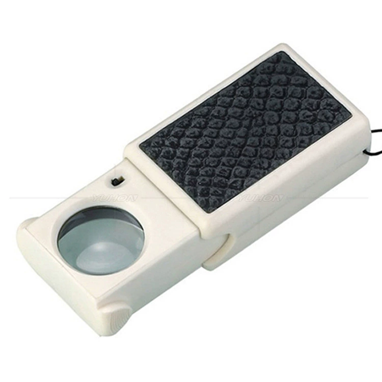 Светодиодный светло-фиолетовый детектор денег 45 раз складывающаяся Карманная Лупа портативная идентификационная керамическая Нефритовая древняя монета