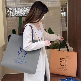 80 Thick Buckle Non-Woven Handbag Vertical Square Clothing Bag Custom Printed Shopping Eco-Friendly Bag Customized