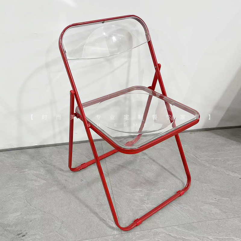 강화 접이식 의자 [빨간색 프레임]