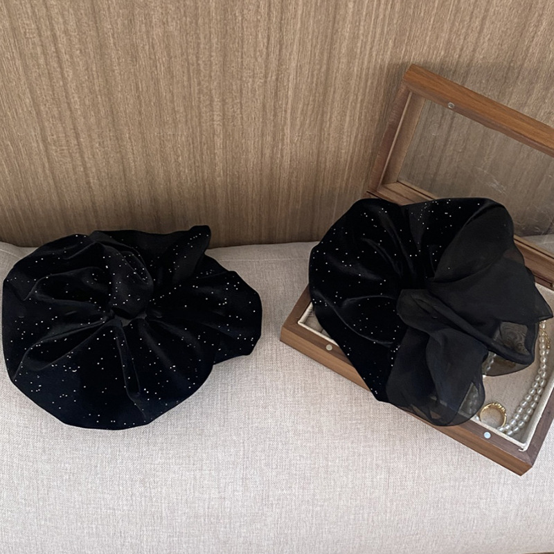 Francese retrò sottile flash oversize grasso velluto intestino crasso anello fiocco forcina molla fermaglio copricapo autunno e inverno nuovi accessori per capelli_voghion.com