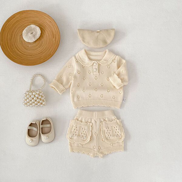 Spring knitted children's long-sleeve girl's