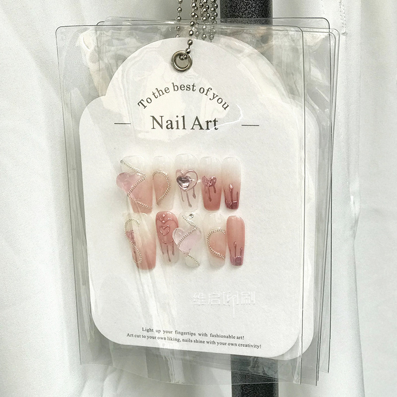 高档穿戴甲卡片定制ins美甲展示卡纸轻奢艺术纸防尘袋含使用说明