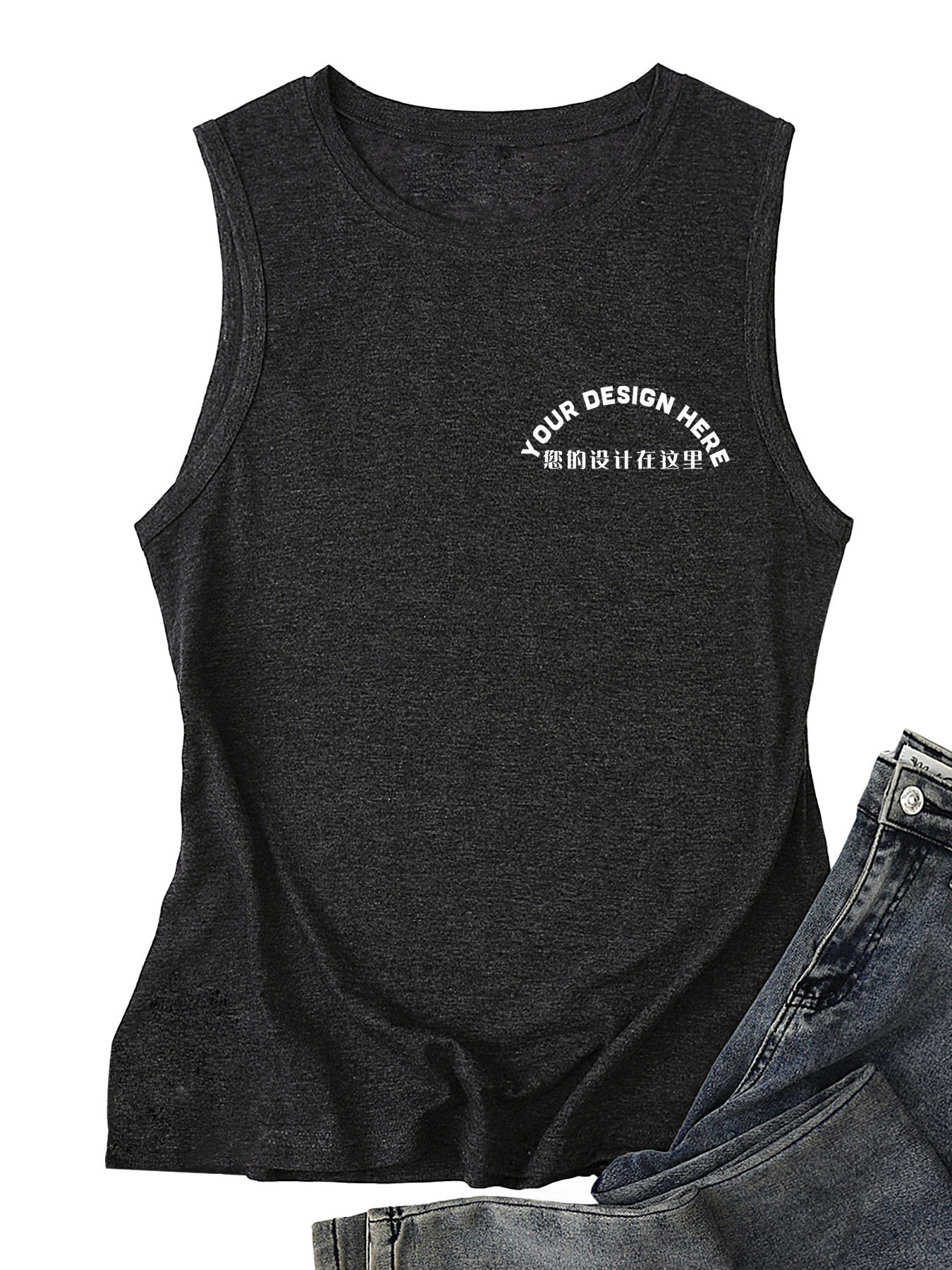 2802 - Dark Gray Vest - Front Chest