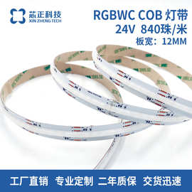 批发24V自粘七彩RGBWC高亮COB灯带 酒吧KTV酒店DIY氛围彩色软灯条