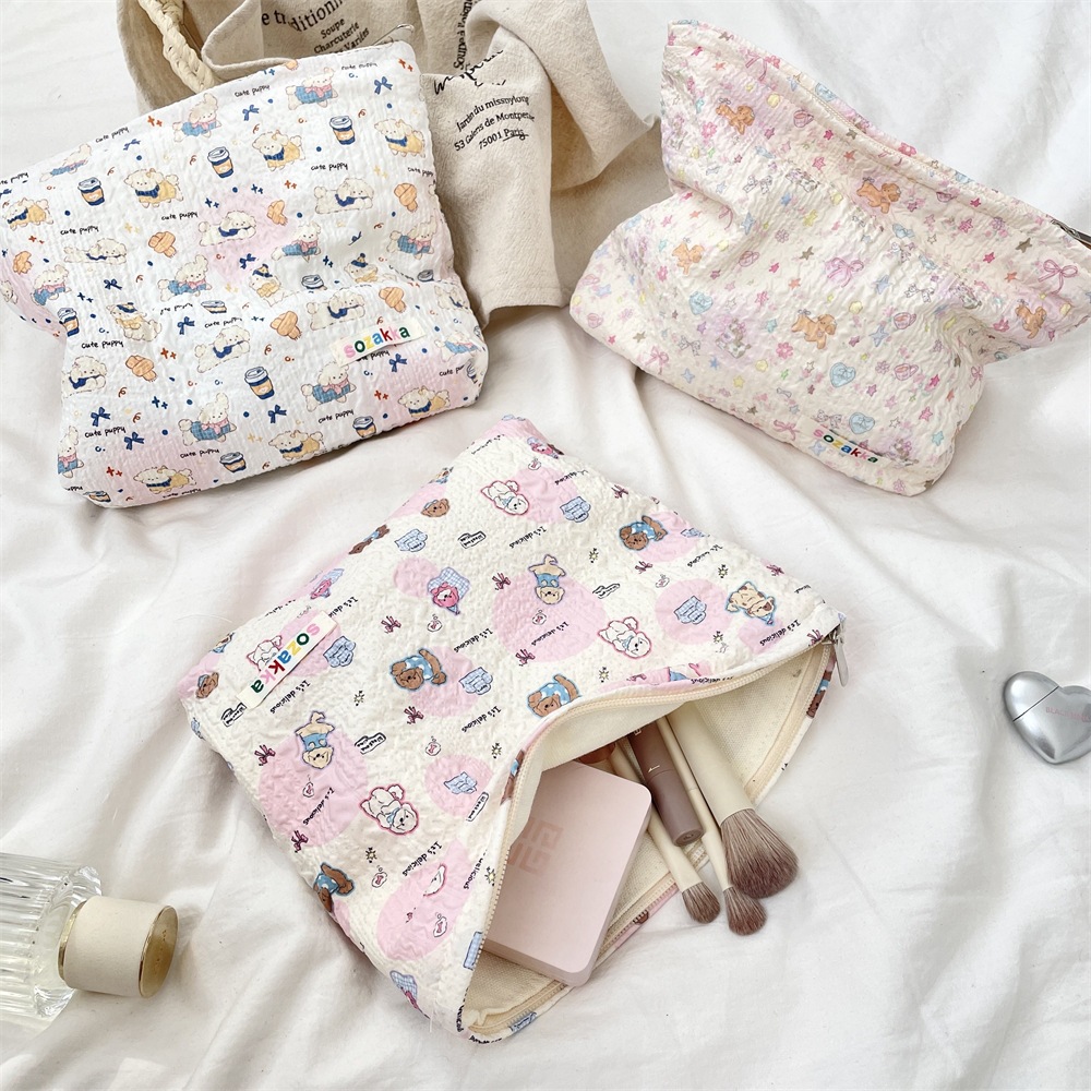 53312 【Copyrighted Design】Embossed Cartoon Pattern Large Capacity Makeup Bag Travel Toiletry Storage Bag Inner Pouch