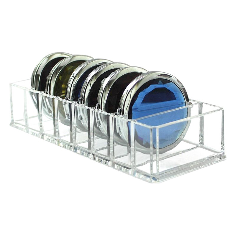 Nuevo escritorio transparente acrílico 8-rejilla polvo pastel caja de almacenamiento lápiz labial soporte maquillaje Blush sombra de ojos caja de almacenamiento