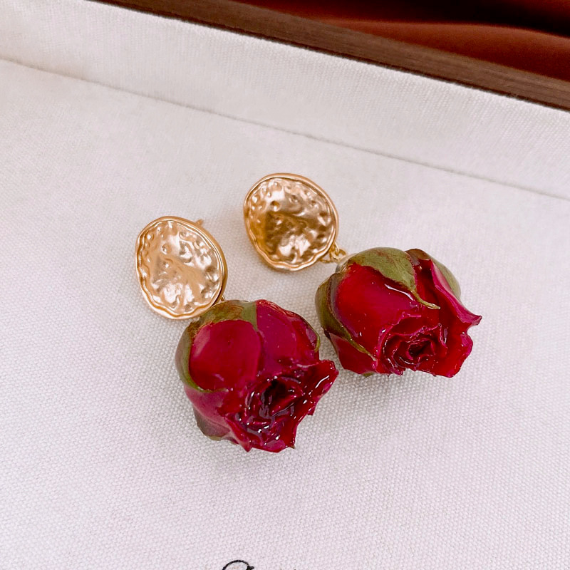 1 Pair Casual Retro Flower Plating Alloy Drop Earrings display picture 3