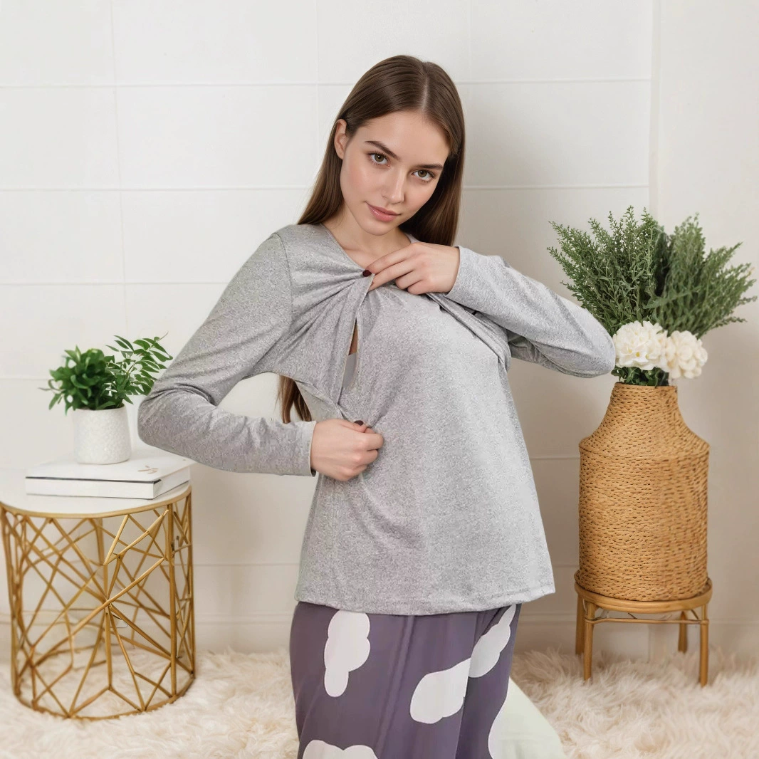 1068 топов для кормящих мам, одежда для беременных в стиле «горячая мама», футболки с длинными рукавами, пижамы для кормящих мам, домашняя одежда, можно носить до и после родов.