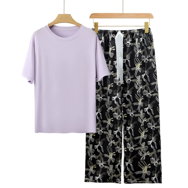 With bow, purple