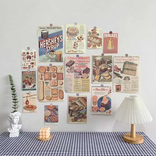 ins retro poster gourmet bread background wall decoration card photography props versatile B&B with soft decoration