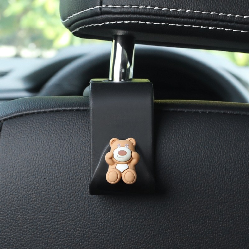 Gargancho de automóvil asiento interior de automóvil trasero multifuncional objeto invisible pequeño gancho de dibujos animados almacenamiento de automóviles artículos de decoración interior
