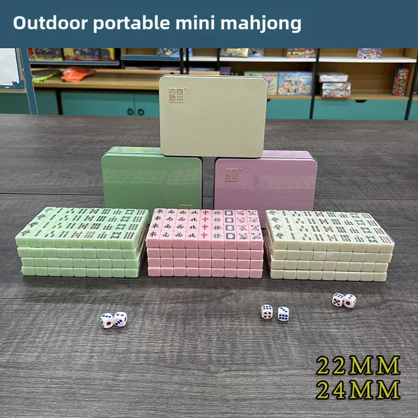 Mini Mahjong small size Mahjong Travel Small Mahjong Portable Dormitory Home Internet Popular Mini Hand Mahjong Rubbing
