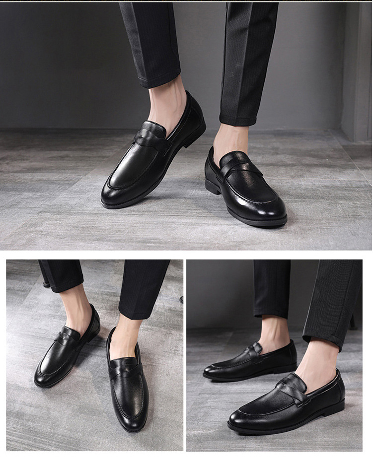 Young small leather shoes slip-on men's shoes casual shoes_voghion.com
