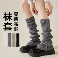 灰色の靴下の女性のニットの山の足のカバーの春秋のタイプの長い筒の靴下の秋冬y 2kの足の靴下はメアリーの珍の靴を配合します。