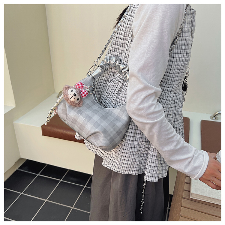 Sweet and cool style, trendy and unique cloud-shaped pleated handbag, a new summer fashion chain crossbody bag for women in 2025 undefined