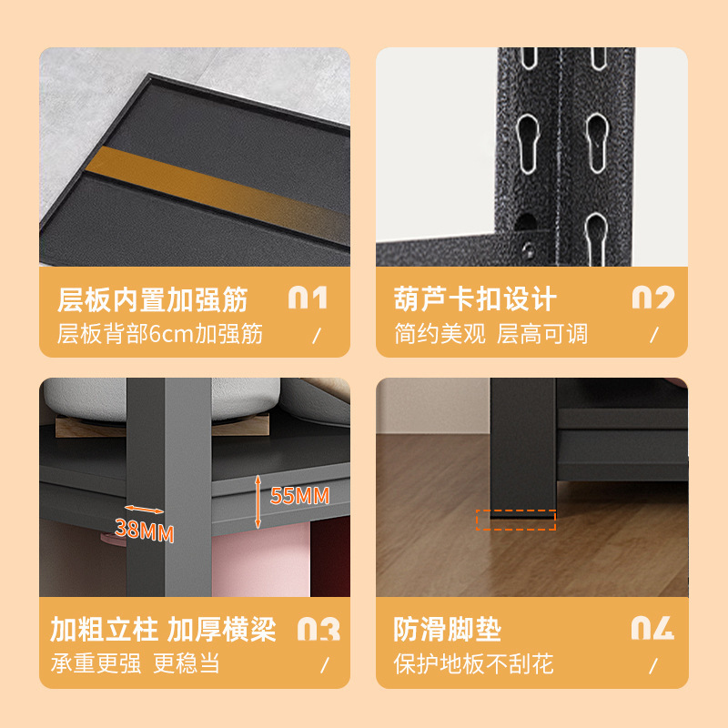 可動キッチン収納ラック床置き多層収納ラック電子レンジ収納ラック車輪付き家庭用鉄ラック|undefined