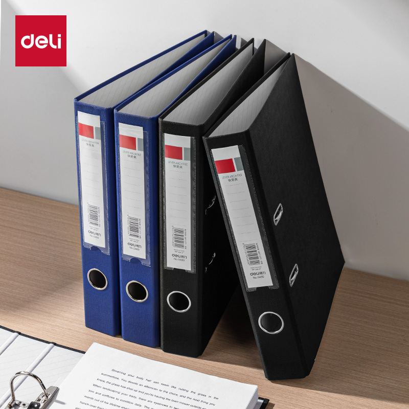 Carpeta Deli, carpeta de trabajo rápido, almacenamiento de perforación y acabado A4, contrato de engrosamiento de doble orificio, carpeta de hojas sueltas, carpeta desmontable