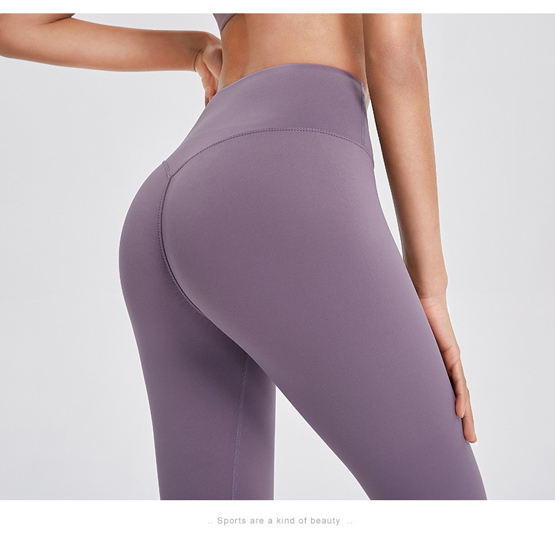 Solid Color Peach Hip High Waist Fitness Pants  NSSYF54497