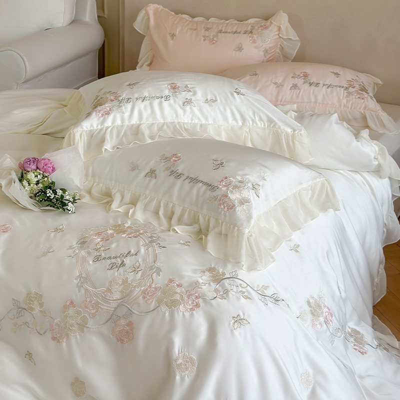Conjunto de capa de edredão de verão tencel estilo princesa_voghion.com