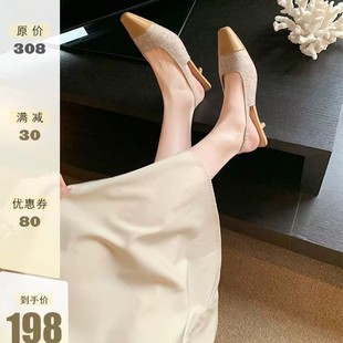Grape Mom studiolee Temperament Small Square Head Shallow Mouth Empty Commuter Joker Small Chunky Heel Sandals Women's Spring and Summer