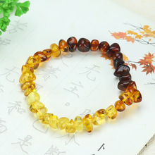 天然琥珀手串女款正品波罗的海琥珀原石彩虹手链金珀随形手串批发