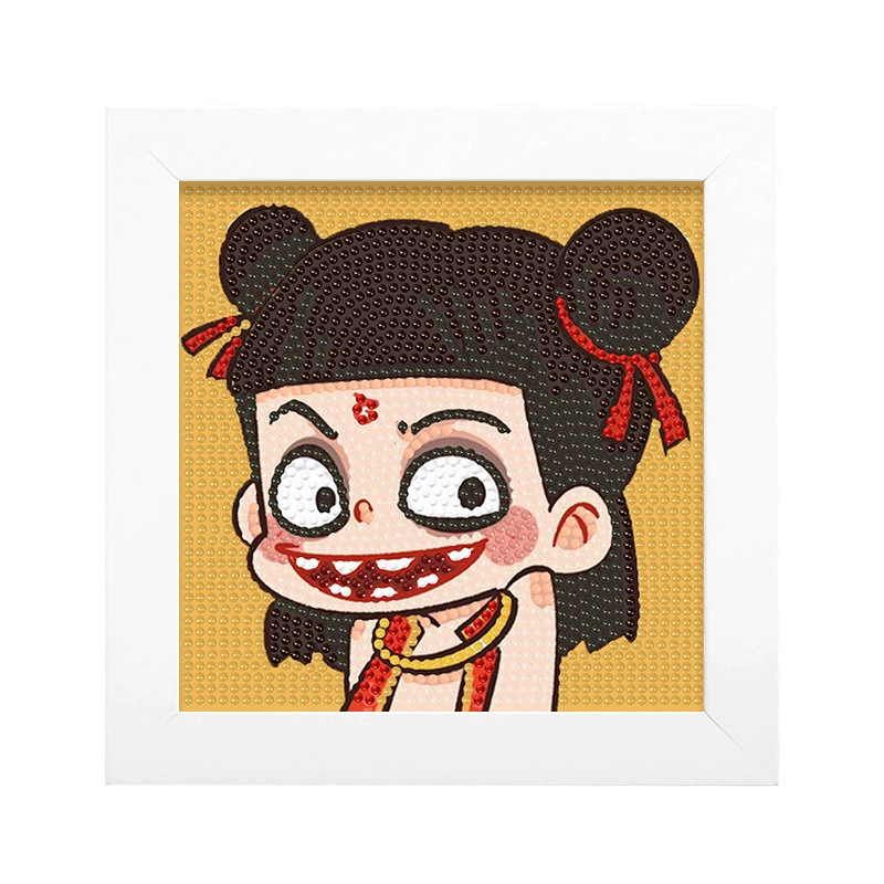 Nezha alrededor de los pegatines de diamantes 2025 nuevo DIY pinturas de mampostería hechas a mano niños mágicos juguetes para niños, niñas y niños