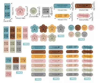 现货圆形金色银handmade手缝毛线女士包毛线围巾背包标签标签装饰