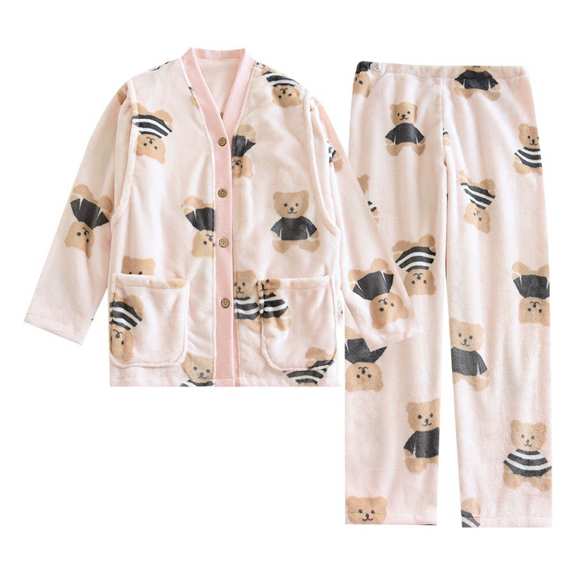 Разнообразная фланелевая ежемесячная одежда 200 кг, пижамы для беременных, осенне-зимний Кардиган из хлопковой шерсти с длинными рукавами, теплый костюм больших размеров