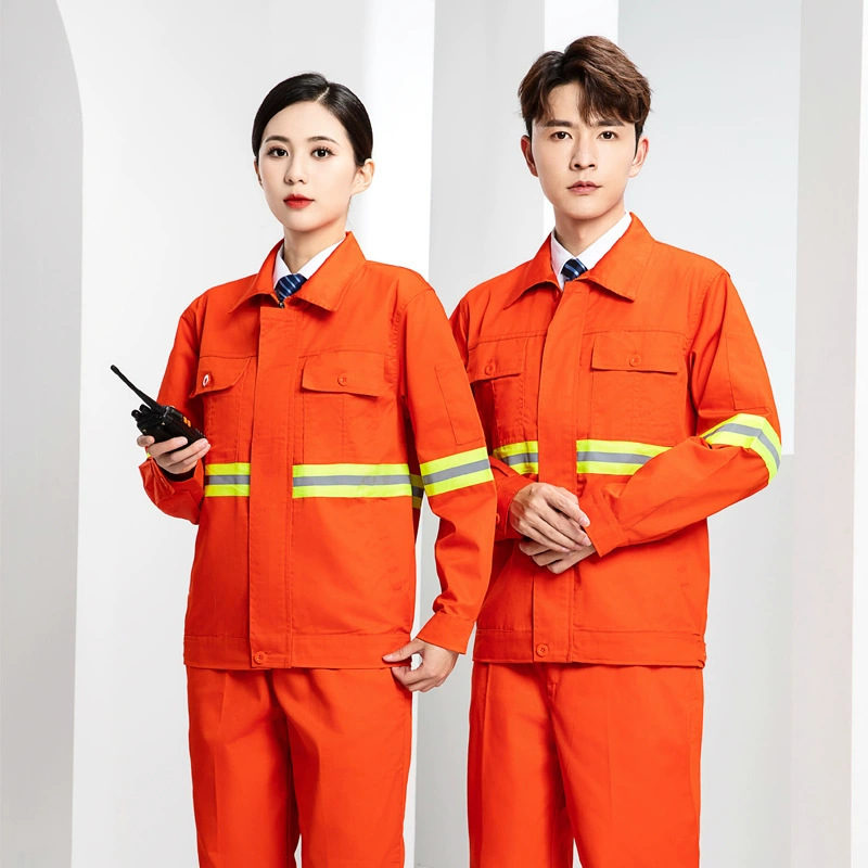Весенний и осенний комплект санитарной рабочей одежды из полиэстера и хлопка отражающие полоски для очистки ландшафта