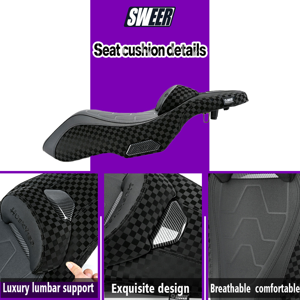 The new model is suitable for the SYM Husky 150 motorcycle, featuring a modified waterproof and comfortable seat cushion assembly with lumbar support
