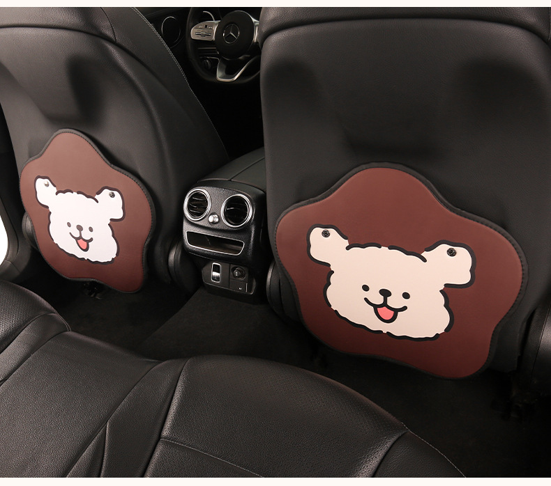 Women's Cute Cartoon Car Seat Back Anti-Kick Pad Dirty Resistant Car Rear Seat Back Anti-Stain Pad