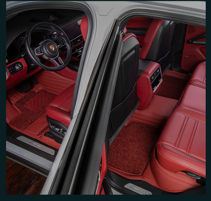 Car floor mats made of genuine leather, full coverage, universal car floor mats, custom-made for specific cars, starry sky carpet, Tesla car mats