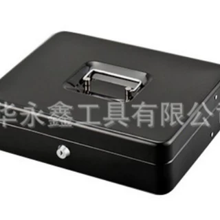 厂家直销钱盒带锁带提手带夹子现金箱小型收银箱带盖钱箱