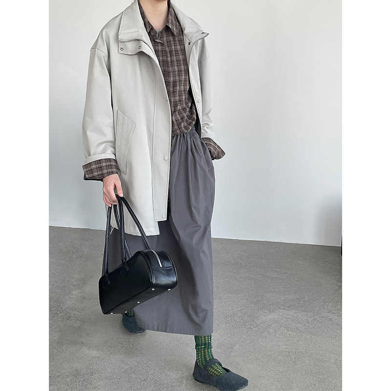 Taochuan High-End Stand-Up Collar Long Windbreaker Women's New Casual Loose Mid-Length Jacket 2811